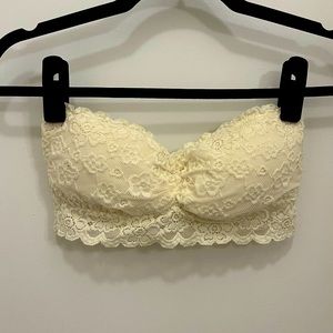 off-white lace bandeau bralette size small/medium